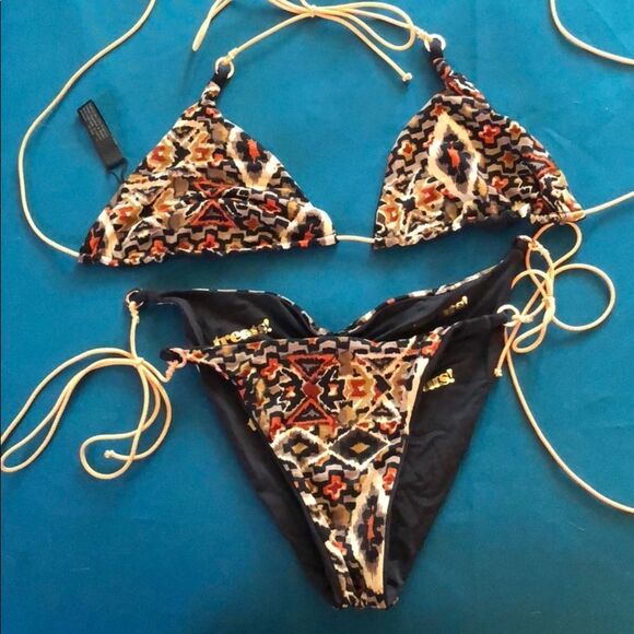 LEZARD BATIK CAVIAR PRINT BIKINI SET 2 pieces NWOT‎ - Picture 4 of 8